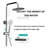 304 Stainless Steel Shower Kit, Wall-Mount Triple Function, 8" Rainfall & Handheld