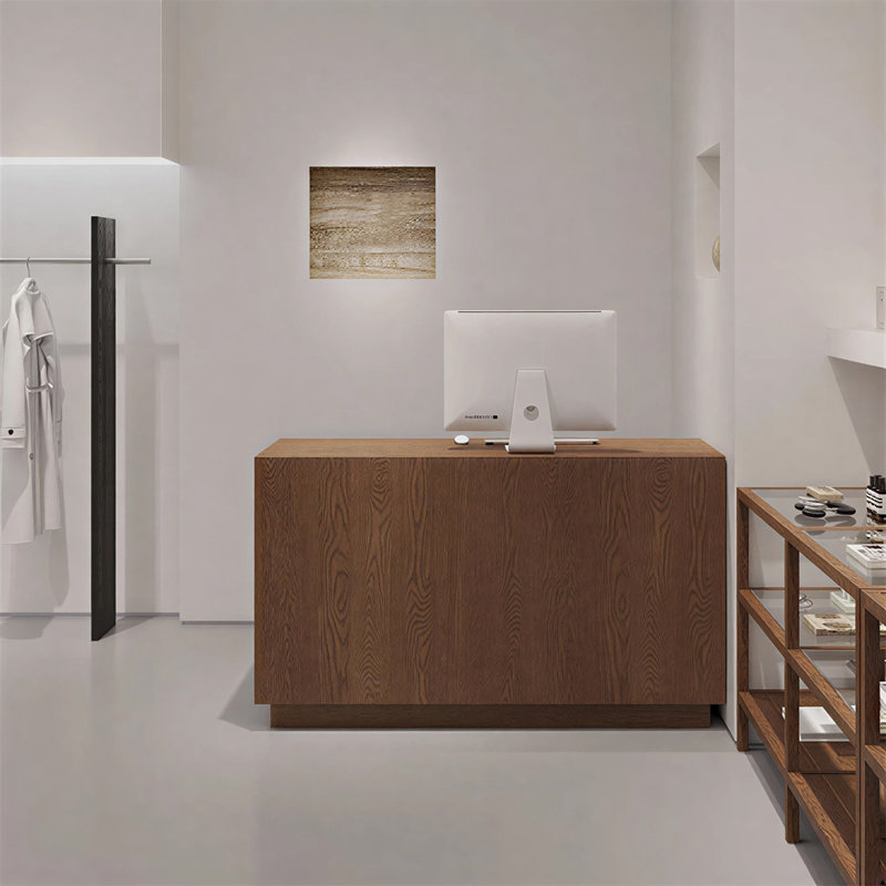 Contemporary Rectangular Manufactured Wood Reception Desk