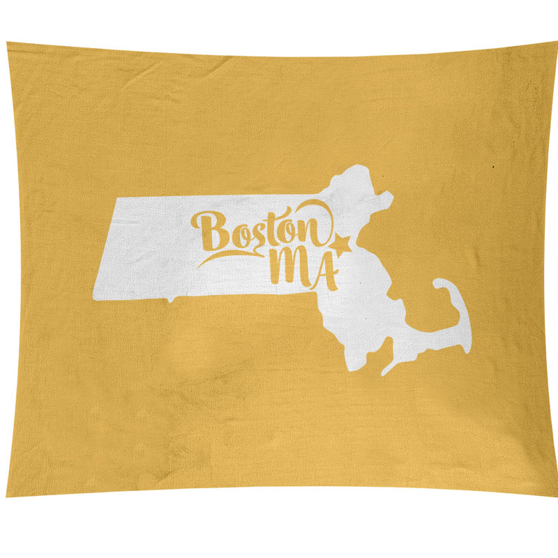 Tapisserie murale boston massachusetts, H 27,5 po x l 37,5 po, Jaune
