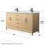 Janna 60" Freestanding Double Bathroom Vanity with Marble Top-855712571