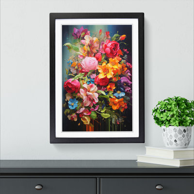 Floral Action Painting No.3 - Framed Print