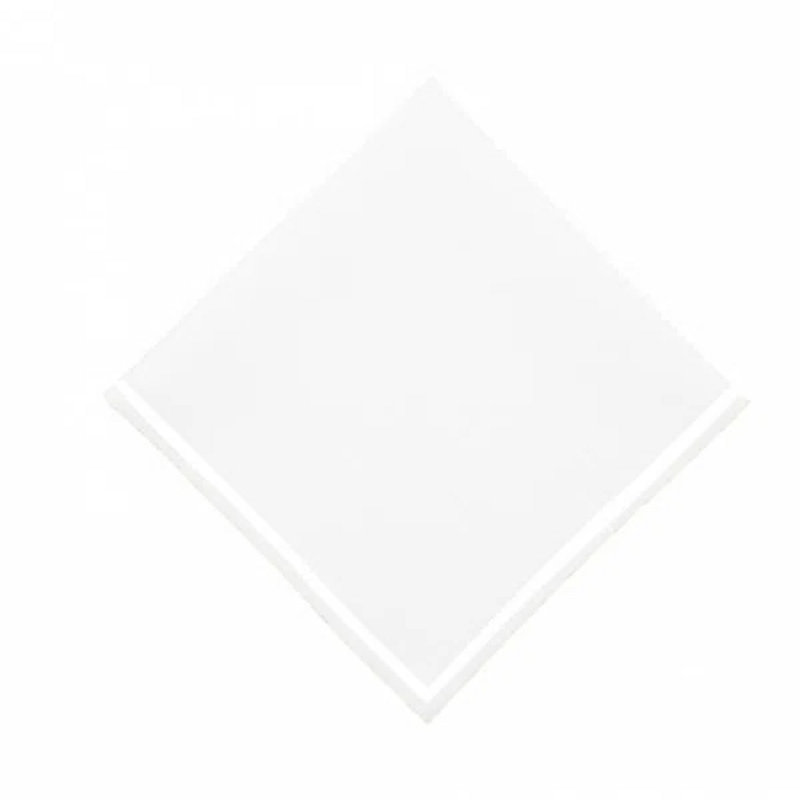 Single Embroidery Border Cotton Napkins (Set Of 4), White, 10" x 10"