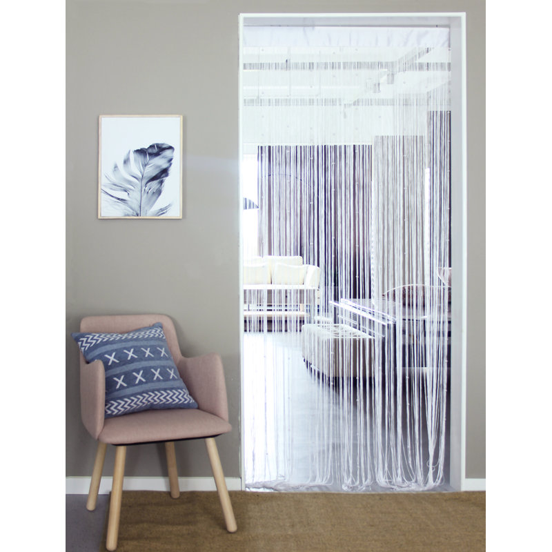 Alliya Light Filtering Rod Pocket String Curtain Panels, White