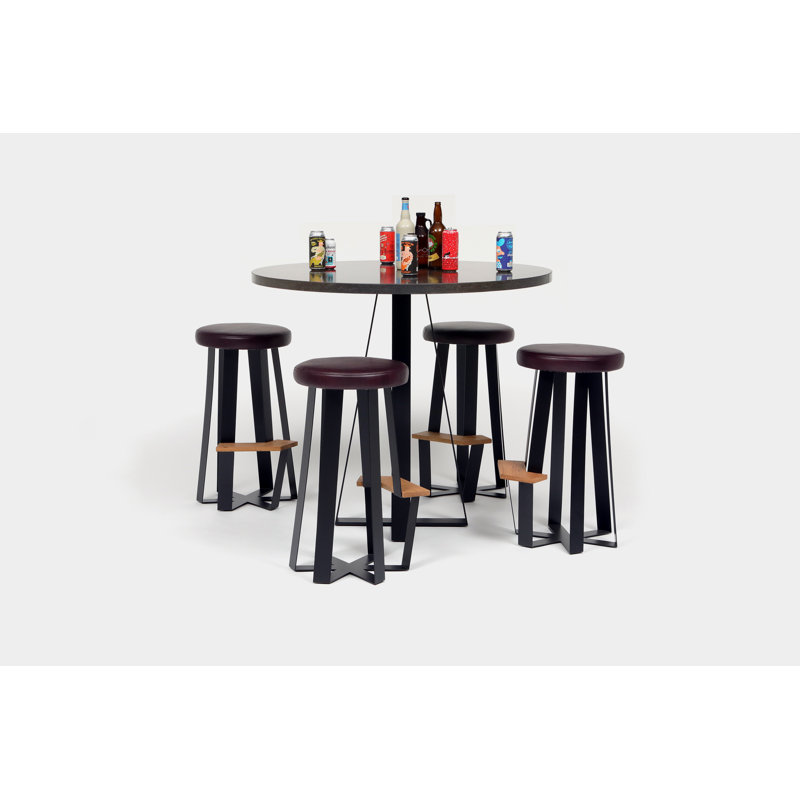 Stool with Metal Frame, Blackbean