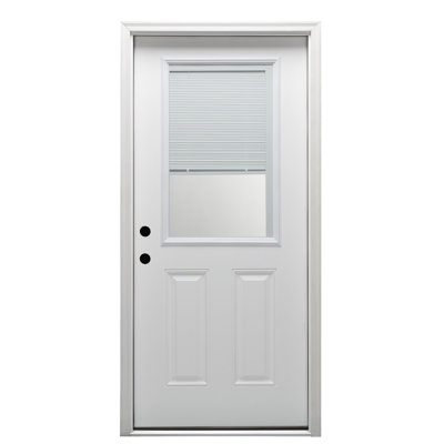Porte d'entrée avant pré-montée en fibre de verre 1/2-Lite