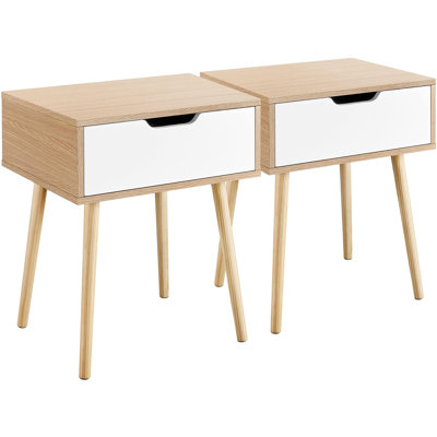 Emhouse 48.5cm W Solid + Manufactured Wood Bedside Table