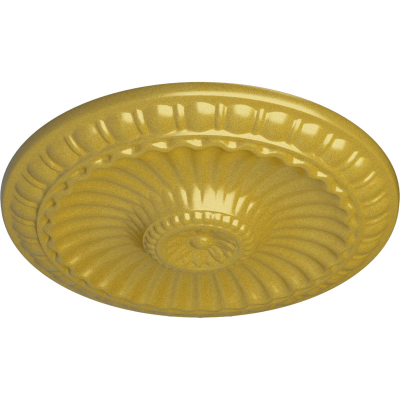 Médaillon de plafond H 11,25 po x l 11,25 po x P 0,875 po Linus, Doré intense