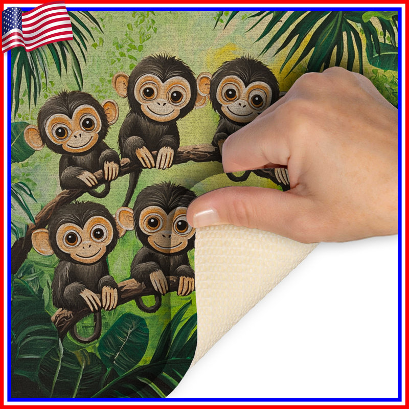 Tapis de bain Monkeys, L 24 po x L 17 po
