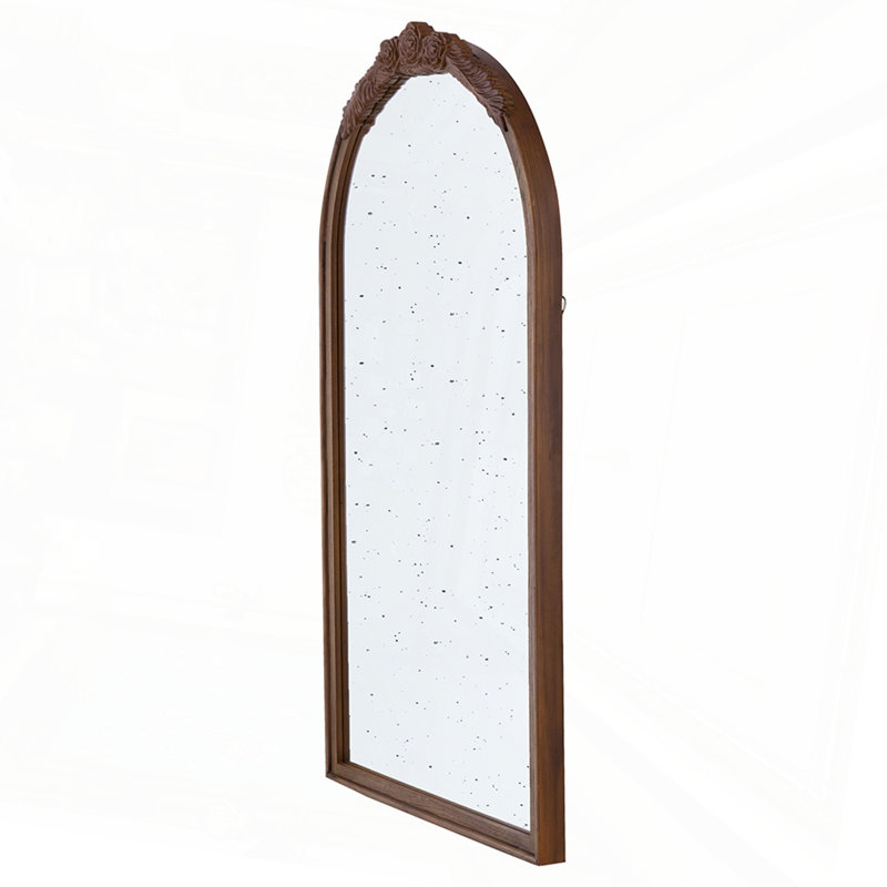 Hand Carved Rose Antique Mirror Frame, 41.9" x 22.8"