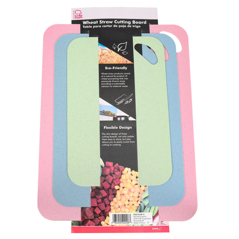 Eco-Friendly Wheat Straw Flexible Cutting Board Set