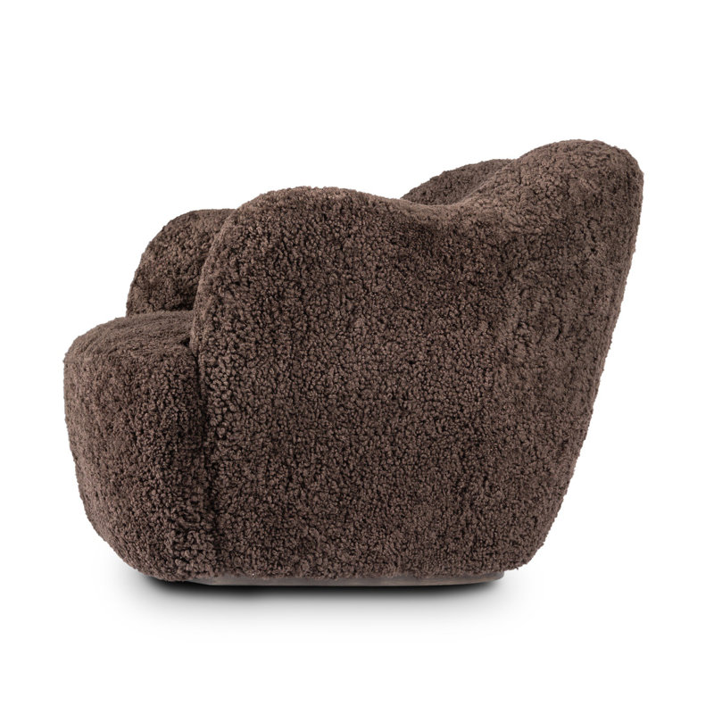 Julius Swivel Chair, Cocoa Shearling