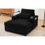 Fauteuil moderne avec deux ports, deux porte-gobelets, poches latérales, siège de rangement noir confortable, support de téléphone intégré, conception compacte-1103133913