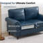 3- Piece Sofa Set Faux Leather Couch Rolled Arm Chair Living Room Set-628006779-628006783