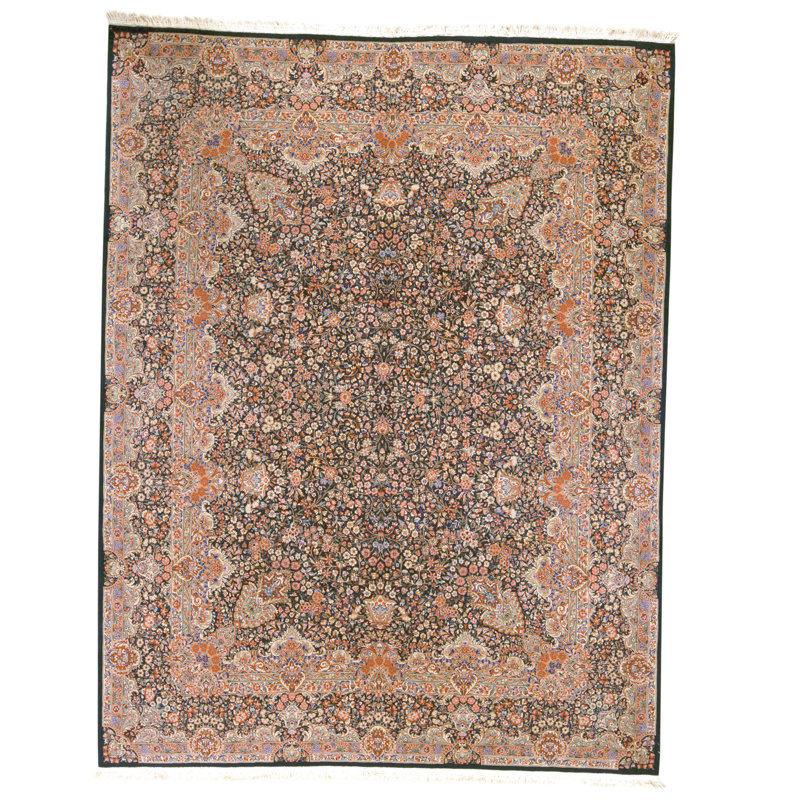 Tapis rectangulaire en laine noué à la main
