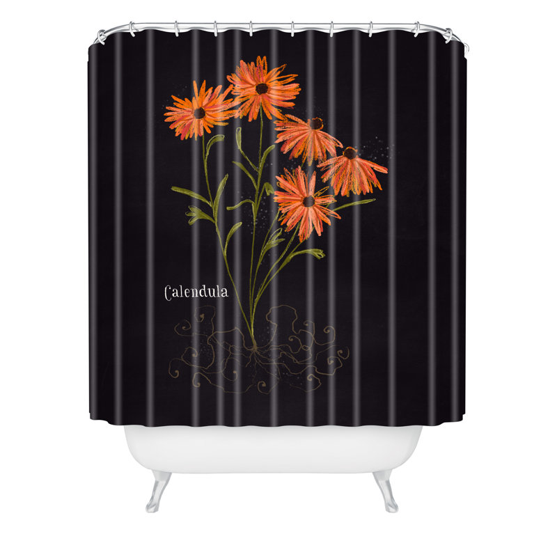 Rideau de douche simple calendula