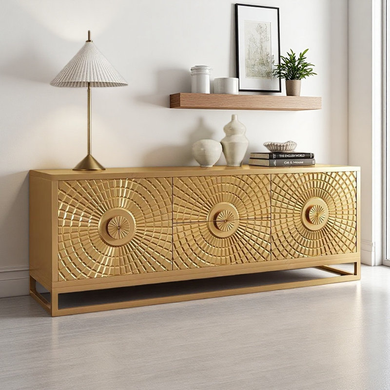 Meuble télé doré moderne et luxueux