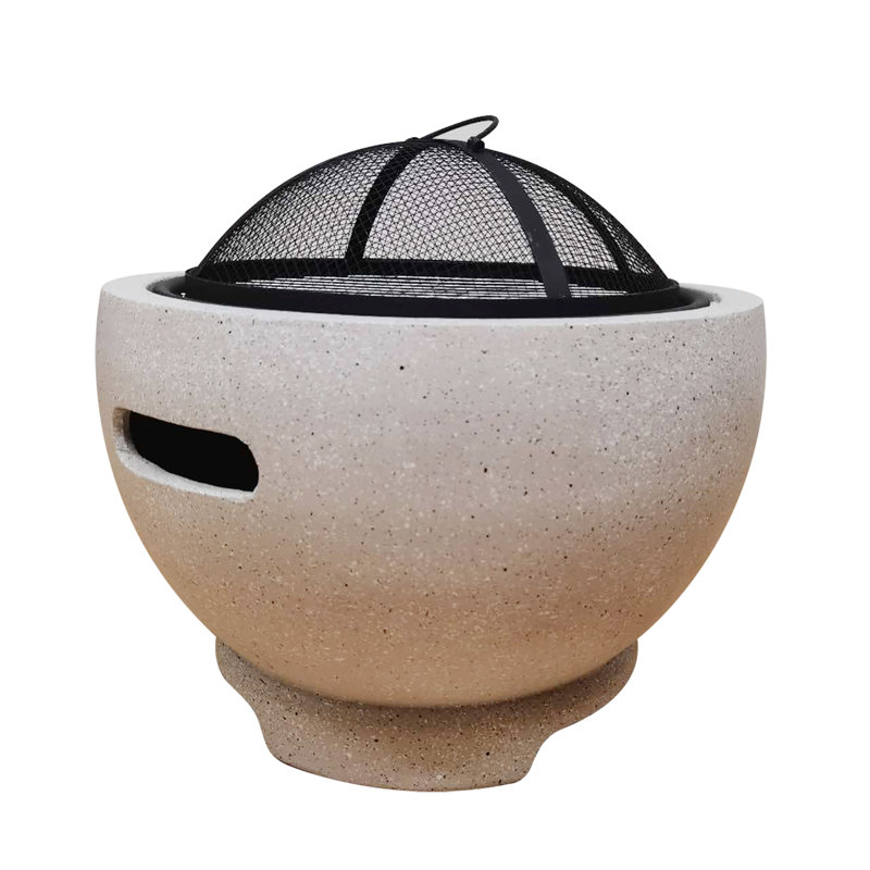 Arthurine Round Polyresin Smokeless Fire Pit