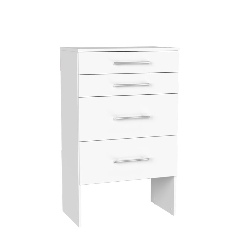 Suitesymphony Base Unit With 4 Modern Drawers, White