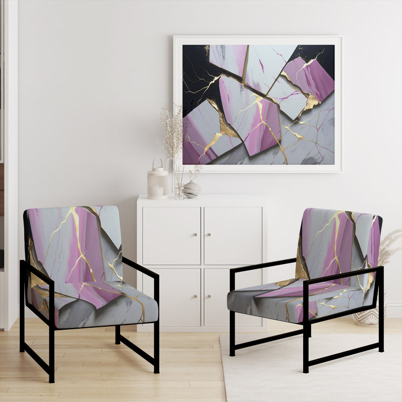 Cress - Fauteuil d'appoint rembourré en marbre, Noir, noir, noir, noir