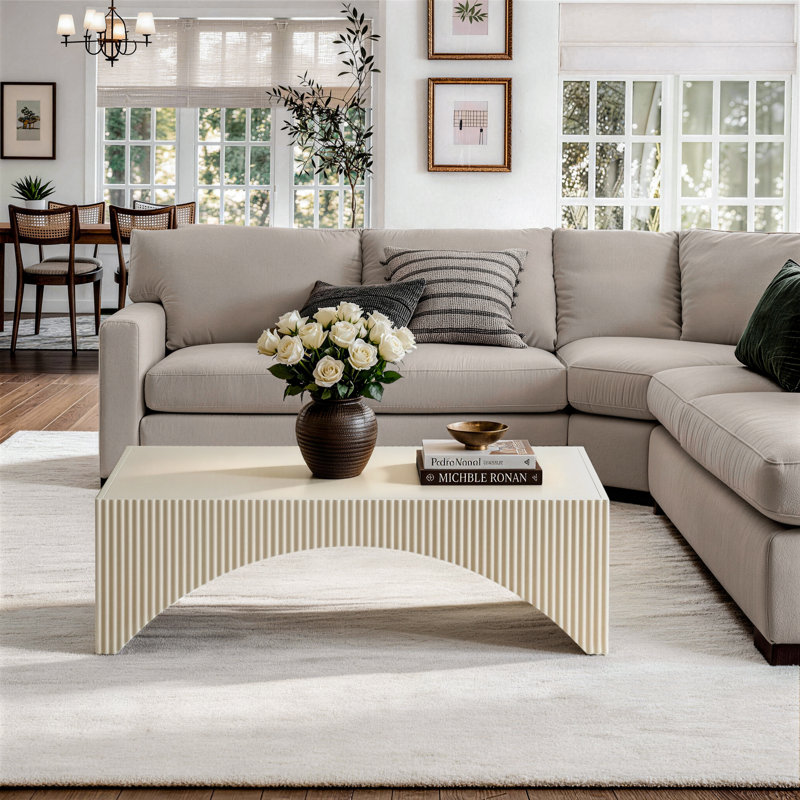 Pedestal Coffee Table, White