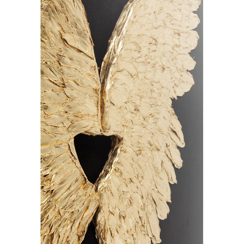 Wall Decoration Wings, Gold/Black