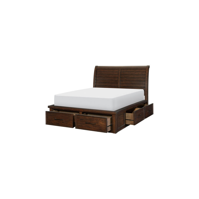 Ensemble de chambre à coucher Guynell Juli, Très grand, Trois pièces : Lit, commode et table de chevet