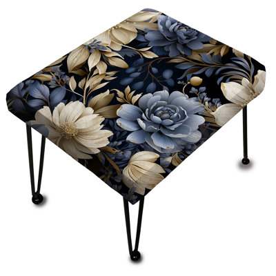 Midnight Symphony Moody Patterns - Repose-pieds rectangulaire floral