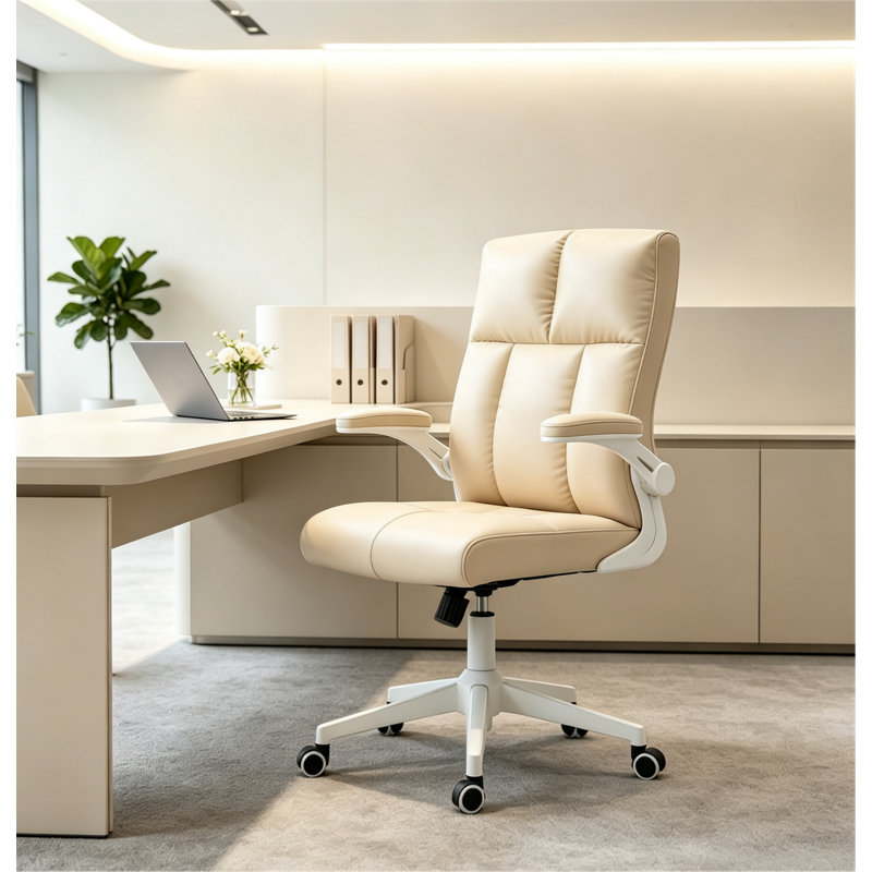 Fauteuil de bureau personnel Pu, bureau ergonomique, fauteuil de direction pour ordinateur, fauteuil pivotant avec accoudoirs