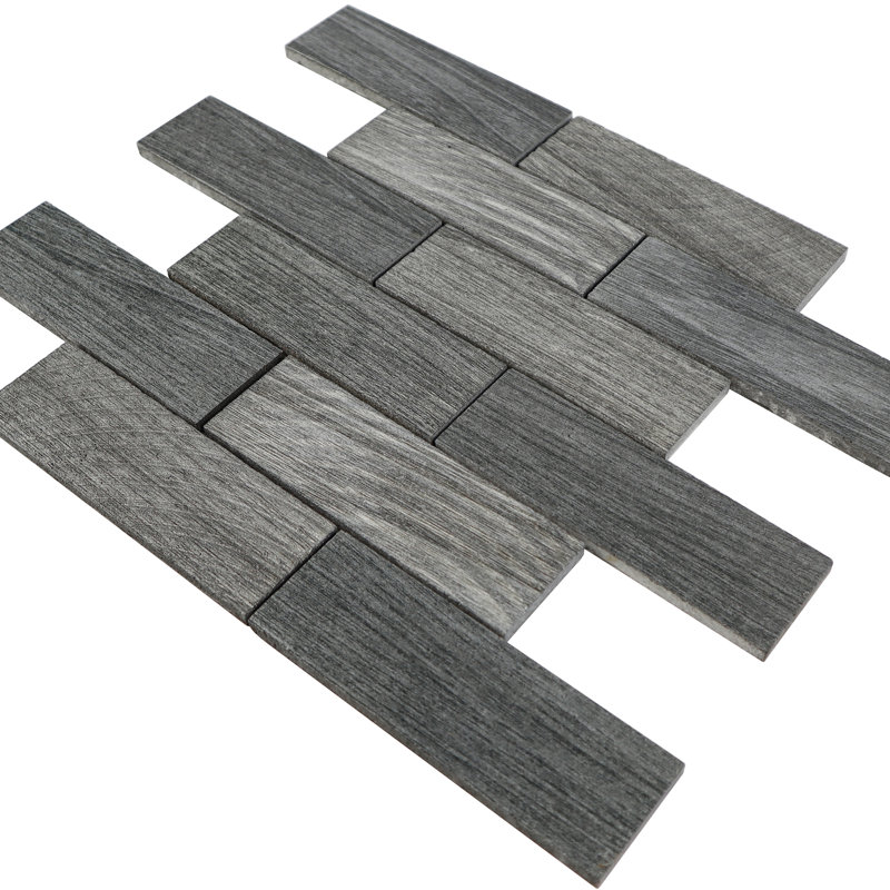 Thisnes 12" x 12" Subway Volcanic Mosaic Wall Tile