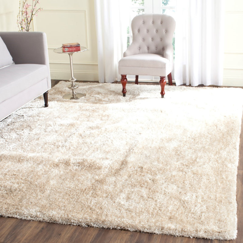 Arshika Toronto Shag Hand Tufted Performance Solid Color Rug, Rectangle 4' x 6'