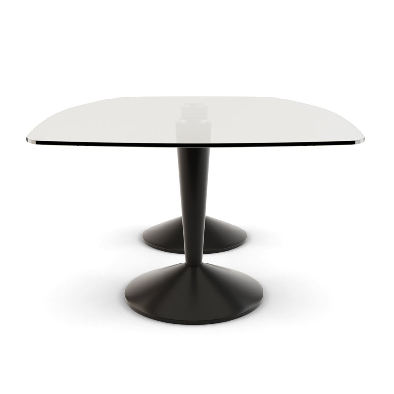 Seelinger Glass Top Dining Table, Black