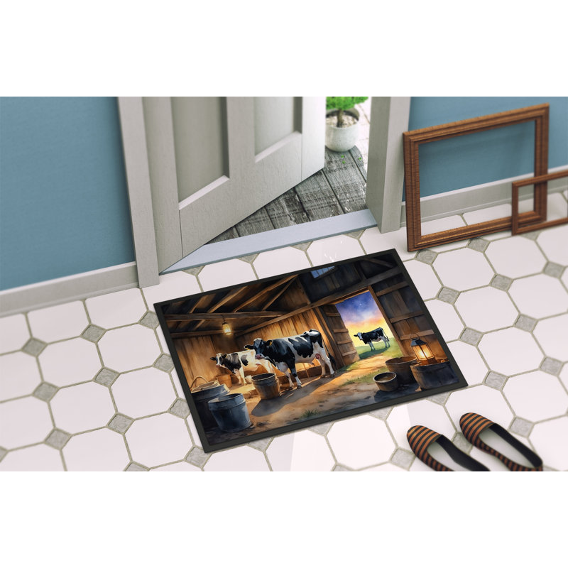 Cows Evening Milking Time Doormat, 24" W x 36" L