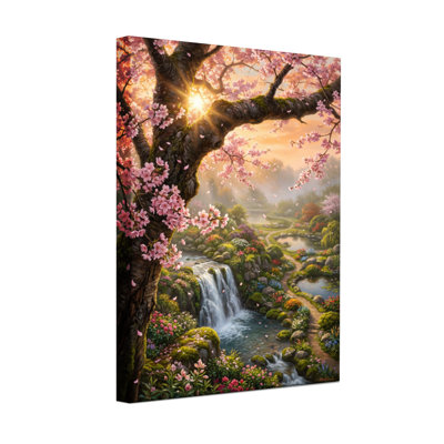 Plantes et fleurs Cherry Blossom Sunset Waterfall Garden Path