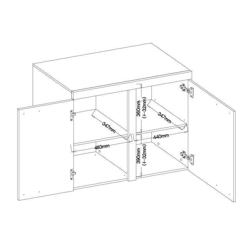 Nikolov 97Cm W Combi Chest, Lefkas Oak/Graphite