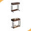 Table de bureau, bureau compact avec roues, bureau d'écriture à hauteur réglable, table basse mobile