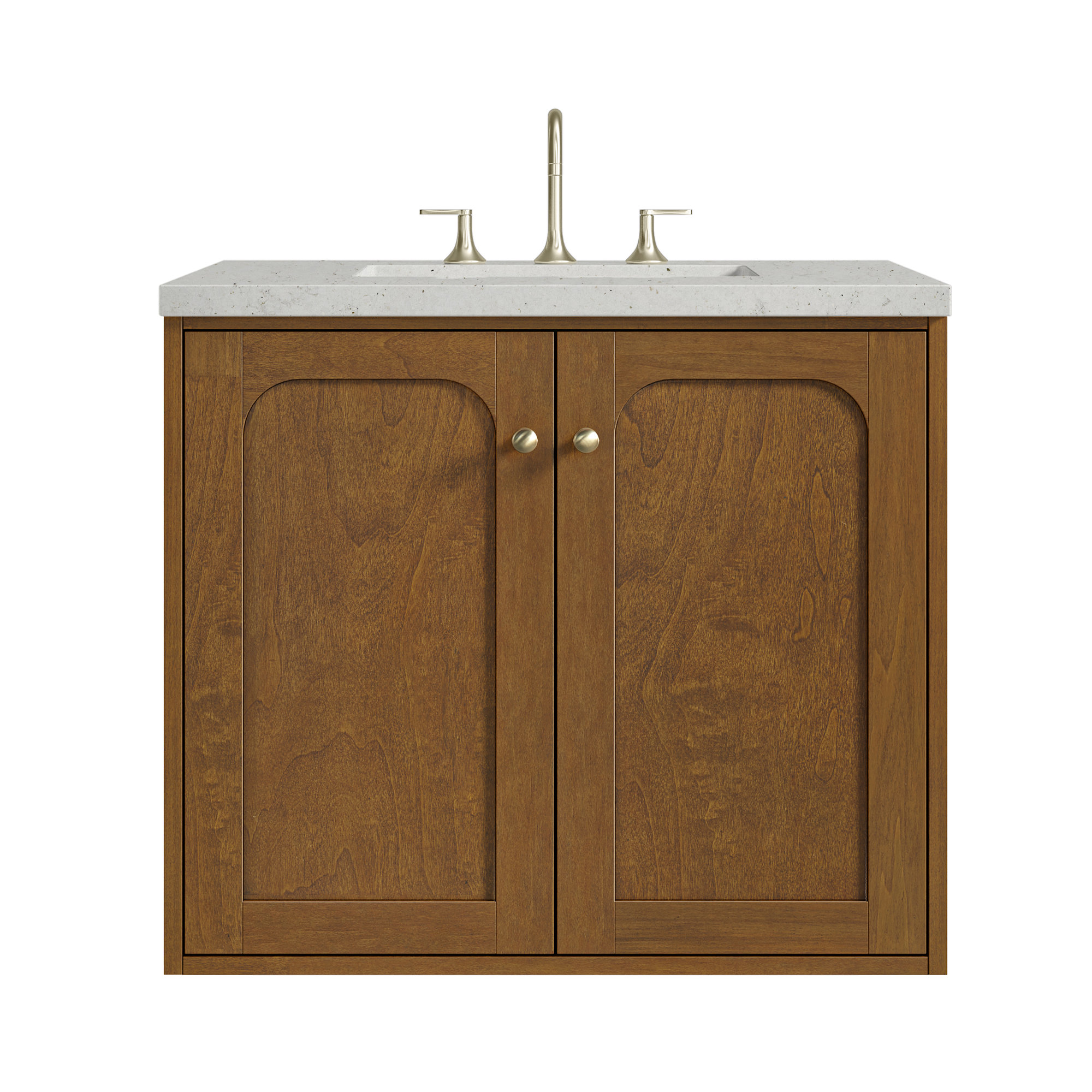 Laurent 30'' Single Bathroom Vanity, Lime Delight, Honey Brown, 8" Widespread