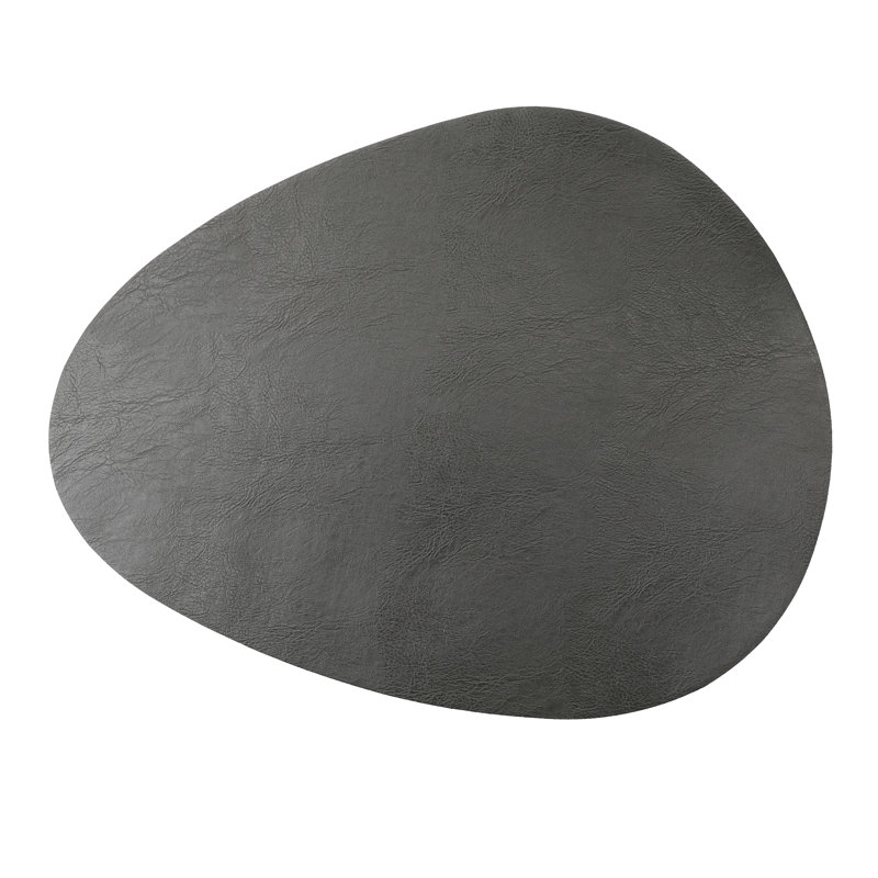 Mikasa Pebble-Shaped Faux-Leather Placemats, Grey, 38 x 30cm