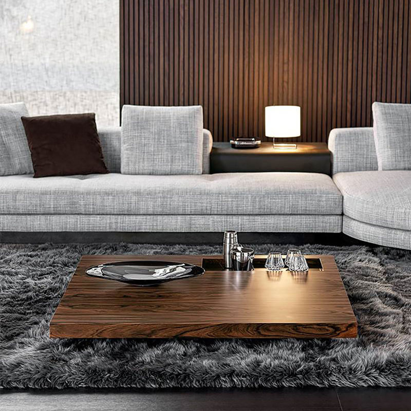 Table basse à double caisson, H 12,6 po x L 39,4 po x l 39,4 po