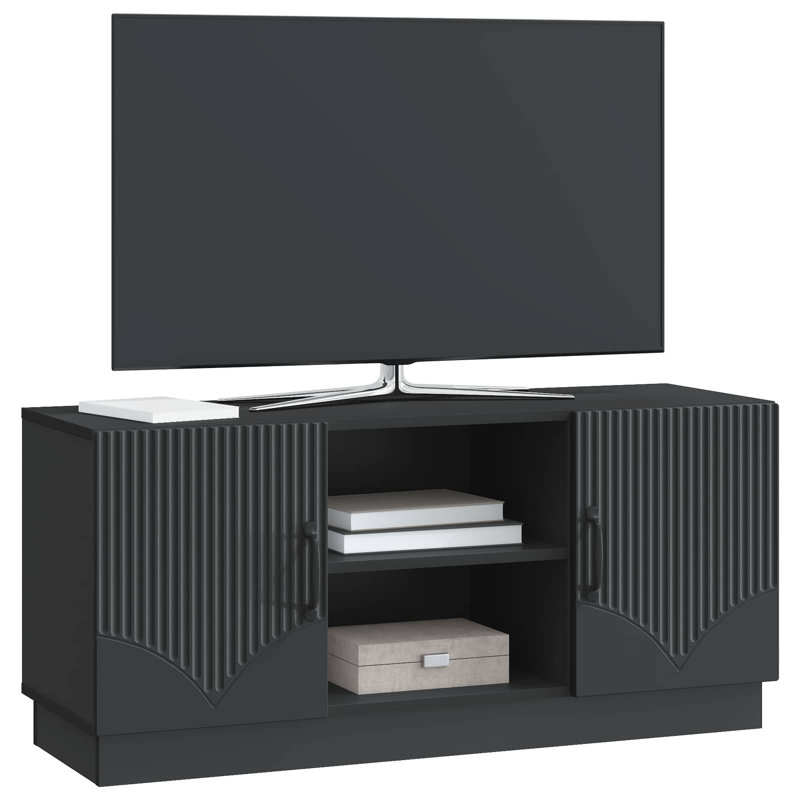 Unfinished TV Stand, 47cm H x 102cm L x 34.5cm W, Black