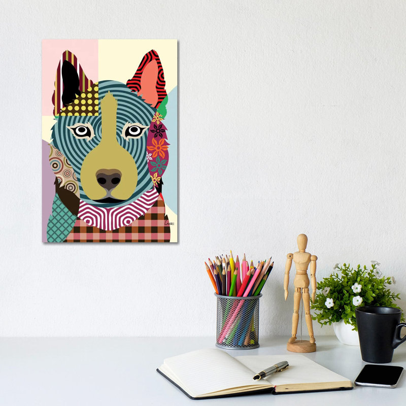 «Husky sibérien» par Lanre Studio, impression sur toile tendue, H 12 po x l 8 po x P 0,75 po