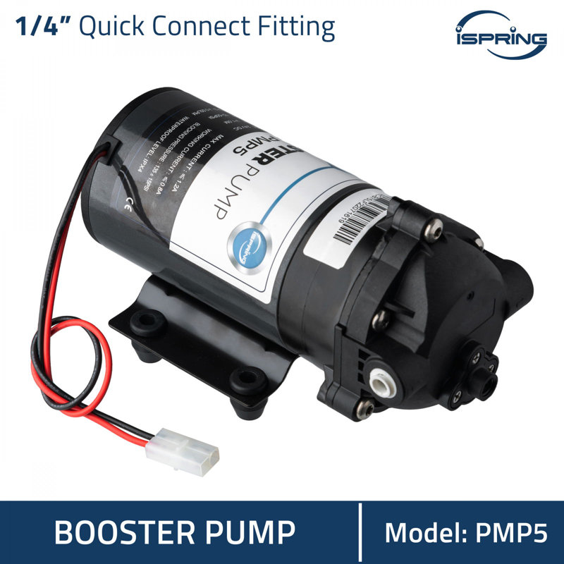 Pompe d'appoint iSpring PMP5 pour système de filtration d'eau par osmose inversée 75 GPD, 100 GPD, noir
