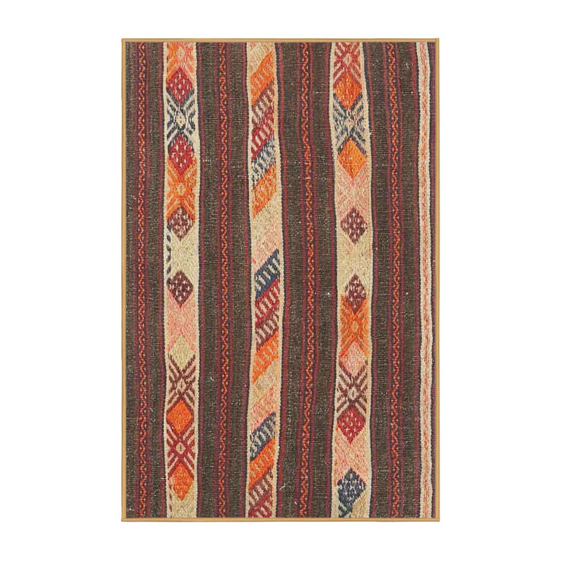 Tapis rouge/brun/jaune contemporain, Rectangle 7 pi x 9 pi