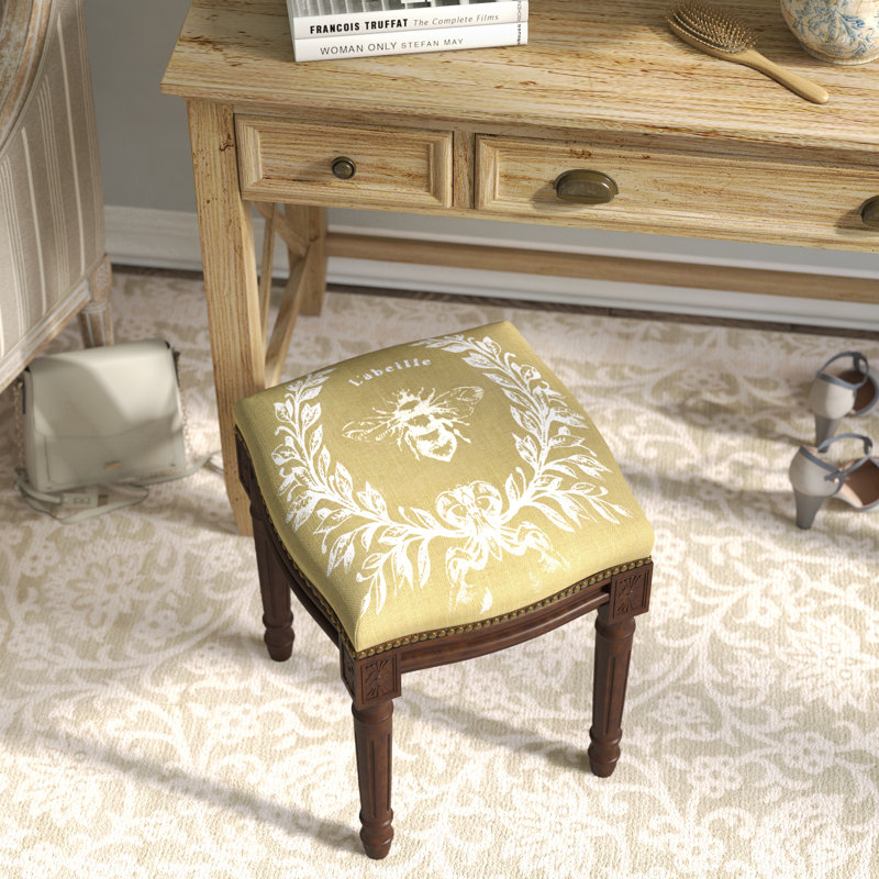 Billiot Solid Wood Accent Stool, Tan, Wood Stain