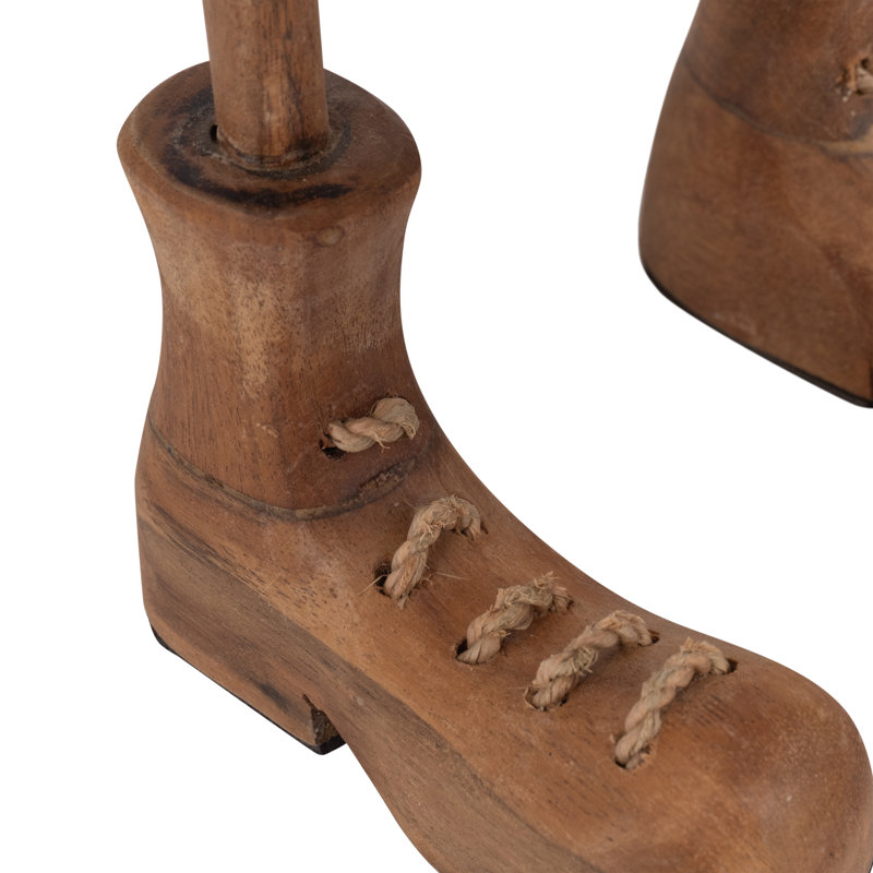 Figurines de canard en bois de bambou de style bohème avec bottes lacées décoratives pour décor de chambre à coucher ou de salon