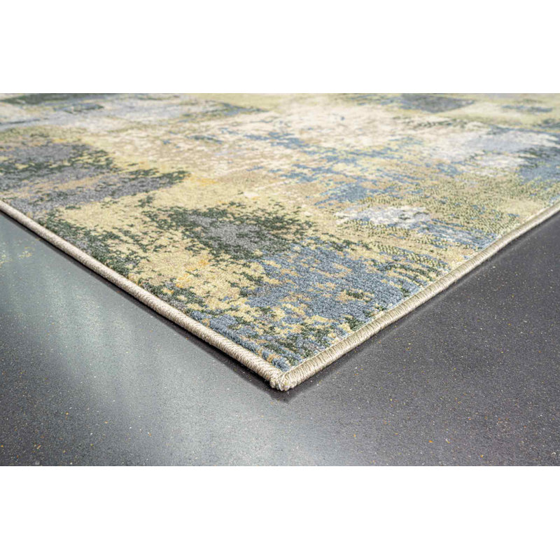 Chaniqua Abstract Area Rug, Green, Rectangle 120 x 170cm