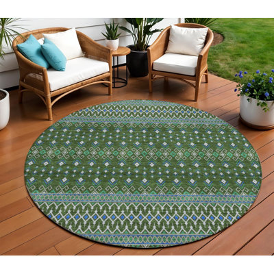 Tapis rond 8 po Tribal