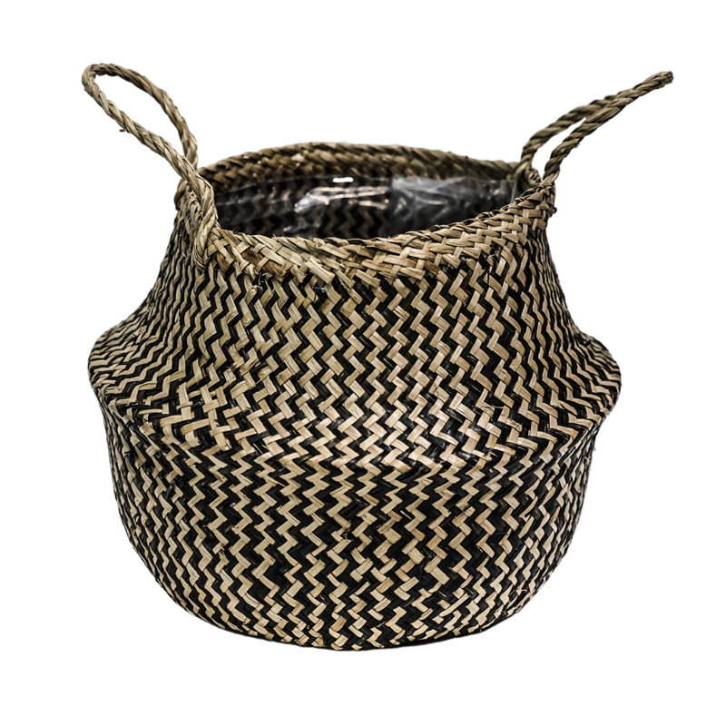 Duarte Indoor Seagrass Lined Basket Planter, 30 cm H x 30 cm W x 26 cm D