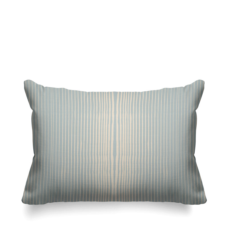 Ash Solid Colour Outdoor Reversible Throw Pillow, Blue