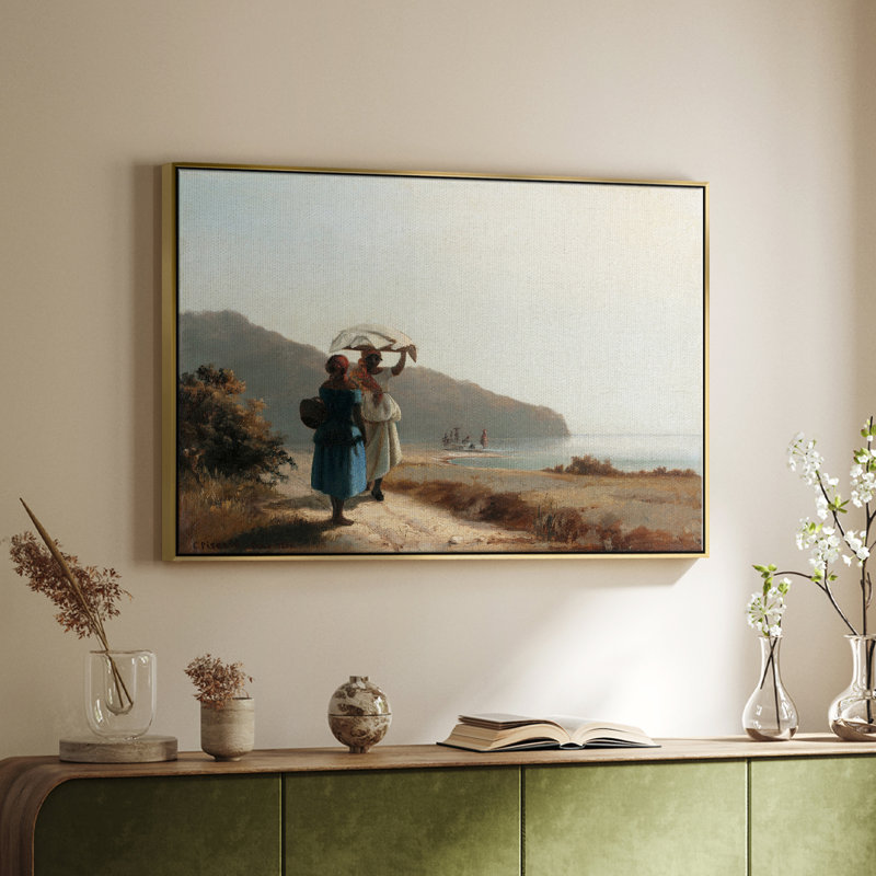 Paysage rétro - CIX, Toile avec cadre flottant or, H 25 po x l 37 po