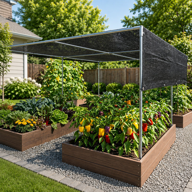 Tissu d'ombrage noir à 50% Amgo, abat-jour robuste à œillets pour serre, jardin, patio, pergola